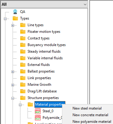 Material properties - DeepLines Documentation